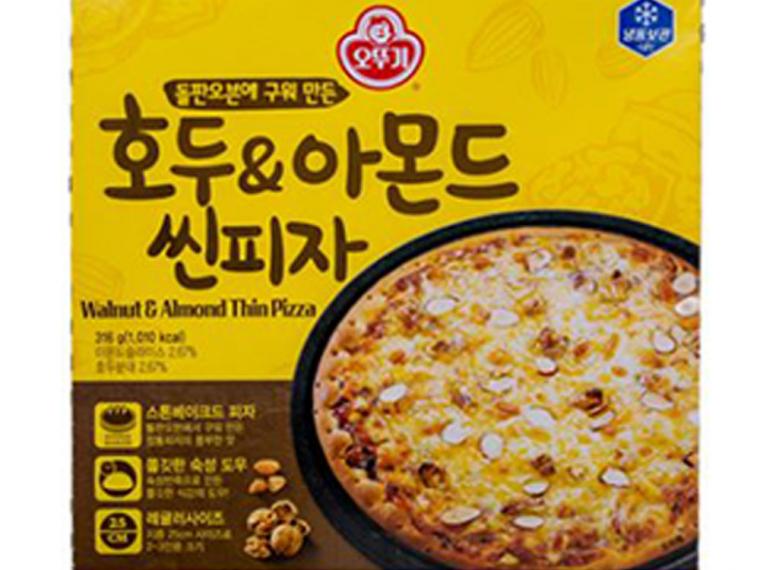 오뚜기 냉동피자 호두와 아몬드 씬피자 396g 사이즈 25cm